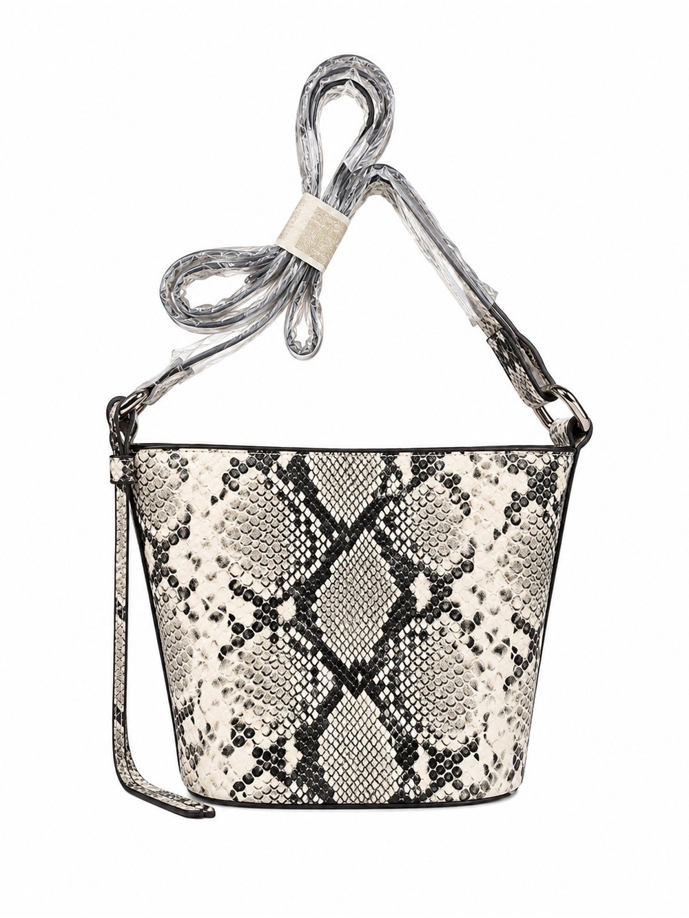 Women’s Snake Print Crossbody Bag Neutral Faux Leather Shoulder Purse NWOT - Picture 1 of 12